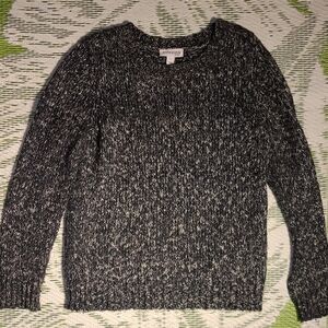 St. John's Bay Black and White With Sparkle Crew Neck Sweater Size Small Womens